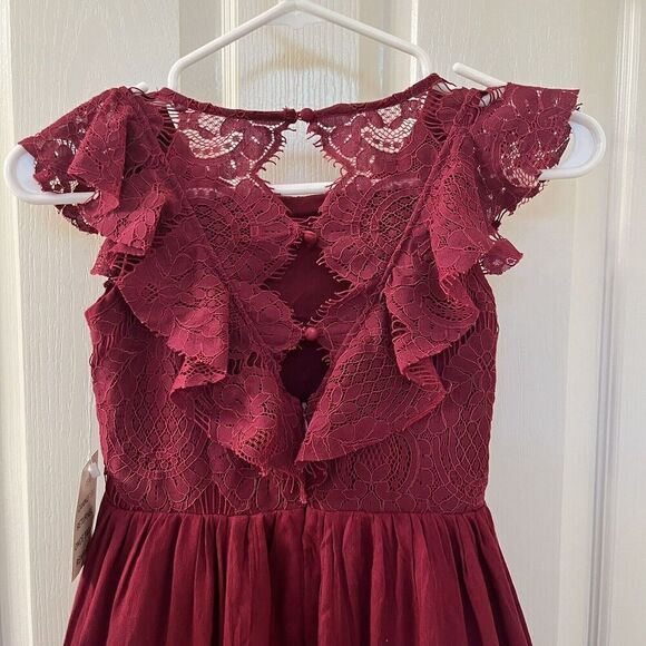 Joyfolie Mia Joy Lacy Petticoat Dress in Burgundy Girls Size 7 - Picture 13 of 16